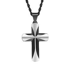 Men's Christian Necklace Trust Bff Jewelry, Trust In God, Christian Necklace, Mens Crosses, Christian Jewelry, Sleek Fashion, Steel Necklace, Stainless Steel Necklace, Christian Gifts