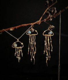 Gold Jellyfish, Jellyfish Jewelry, Tiffany Jewelry, Diy Wire Jewelry, Wire Work Jewelry, Work Jewelry