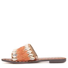 Cruise the streets in full on beach vibes with the Sam Edelman® Gale slide..Slide construction features a synthetic and raffia upper..Seashells decorate the collar..Synthetic lining and outsole..Imported..Product measurements were taken using size 9, width M. Please note that measurements may vary by size..Measurements: Heel Height: 1/2 in Weight: 6 oz Ivory Shoes, On Beach, Beach Vibes, Beach Vibe, Sam Edelman Shoes, Sam Edelman, The Streets, Women's Shoes Sandals, Sea Shells