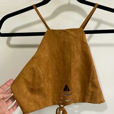 - Never Worn - No Brand Tag, Only Says Size Small - Ties Wrap Around Your Waist - Zipper Closure On Back Trendy Brown Crop Top For Day Out, Casual Brown Crop Top For Party, Tie Wrap, Brand Tags, No Brand, Wrap Around, Crop Top, Womens Tops, Crop Tops