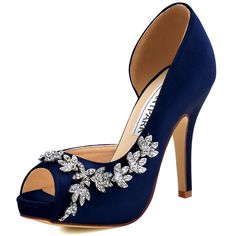 PRICES MAY VARY. Heel Height: 4" with Platform Style: Navy blue high heel D'orsay charming pumps wedding dress heels for Women,bride,bridemaids Feature : Open toe wedding evening shoes with sparkly crystal Occasion: Colorful Shoes Suitable in Wedding, Evening Party, Prom, Cocktail Party, Graduation and any other Special Occasions. Warm Tips: Because of the conversion issue between the EU and US size, recently we have provided tips for some sizes according to our customer size fitting experience, Blue Wedding Shoes For Bride, Wedding Dress Heels, Platform Bridal Shoes, Navy Blue High Heels, Wedding Shoes For Bride, Blue Block Heels, Shoes For Bride, Blue High Heels, Prom Dress Shoes