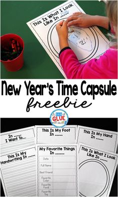 the new year's time capsule is filled with activities to teach children how to write and