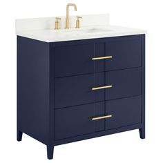 an image of a bathroom vanity with gold handles