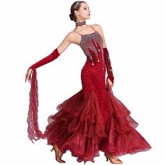 Womens Ball Gown Maxi Collarless Split Sleeve Ballroom Dress Glitter – DANCEYM Fitted Belly Dance Dress, Fitted Belly Dance Dress For Costume Party, Ballroom Standard Dress, Split Sleeve Dress, Dance Style Outfits, Dress Glitter, Dance Style, Split Sleeve, Ballroom Dance Dresses