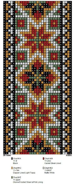 a cross stitch pattern with different colors and patterns on the front, side, and back