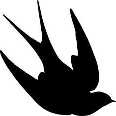 a black silhouette of a bird flying in the air with its wings spread wide open