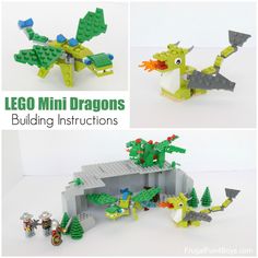 lego mini dragon building instructions with pictures and instructions on how to build the model, including instructions