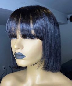 Bangs On Black Women, Hairstyle Protective, Bob Closure, Short Bob With Bangs, Color Wigs, Lace Fronts, Closure Wigs, Afro Textured Hair, Half Wigs