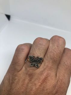 Vintage hand made Marcasite set in 925 Sterling Silver ring I have size 6.75 Can be re sized for you, my jeweler charges $10 All rings are shipped in a nice gift box. Check out our over a THOUSAND great reviews Engraving is $4 per letter and is not always perfect depending on the piece. It can take a few days if the jeweler is busy. This is payable to Paypal Judithsltd@gmail.com Unique Nickel-free Butterfly Ring For Gift, Unique Butterfly Sterling Silver Ring, Classic Silver Butterfly Ring For Anniversary, Vintage Sterling Silver Butterfly Ring For Anniversary, Nickel-free Sterling Silver Butterfly Ring Gift, Handmade Sterling Silver Butterfly Ring For Anniversary, Silver Butterfly Rings As Gift, Silver Butterfly Ring For Formal Occasion, Silver Butterfly Jewelry For Collectors