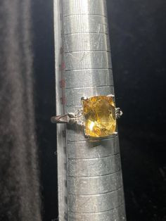 Certified Genuine 2.5 Carats Citrine Radiant Fancy Cut - 18K White Gold Vermeil Solid 925 Sterling Silver Gemstones Adjustable Ring Size - Adjustable Please message me for matching Studs Earrings Please see my other listing Thank you for supporting my small business!! 😍😍 Welcome in!  Wholesale Prices on Certified Genuine Precious, Semi-Precious Gemstones & Vintage Jewelries!  Please shop my other listing Been in Business for over 20+ years, Fairly New on Etsy! Formal Yellow Topaz Ring With Diamond Accents, Fine Jewelry Yellow Diamond Gemstones, Yellow Diamond Fine Jewelry Gemstones, Elegant Citrine Crystal Ring With Gemstone, Elegant Citrine Crystal Ring, Elegant Citrine Crystal Ring With Birthstone, Elegant Yellow Diamond Ring Hallmarked, Elegant Citrine Birthstone Crystal Ring, Yellow Gemstones With Accents Fine Jewelry