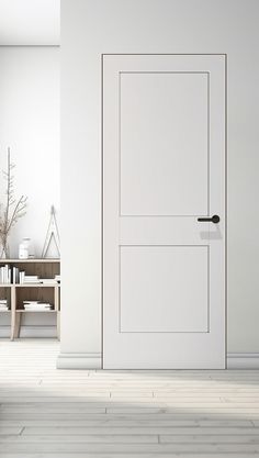 Shaker 2 Panel Primed Belldinni Modern Interior Door|  Buy Doors Online Modern Farmhouse Interior Shaker Doors, White Wooden Doors Interior, Doors Without Trim, Modern Door Trim, White Wood Door, Interior Doors Styles, 6 Panel Interior Doors, 2 Panel Door, Space Door