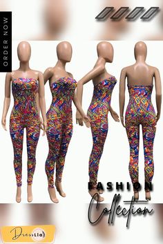 Pattern Printed Women Sleeveless Skinny Strapless Jumpsuit Casual Sleeveless Multicolor Bodysuit, Casual Multicolor Sleeveless Bodysuit, Multicolor Stretch Sleeveless Jumpsuits And Rompers, Multicolor Strapless Jumpsuits And Rompers For Spring, Summer Fitted Strapless Bodysuit, Multicolor Strapless Sleeveless Jumpsuit For Spring, Summer Strapless Stretch Jumpsuits And Rompers, Trendy Stretch Strapless Jumpsuit, Stretch Strapless Sleeveless Jumpsuit For Summer