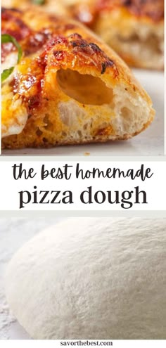 Two photos of homemade pizza dough. Pizza Flour Dough, Personal Pizza Dough Recipe, Pizza Dough With Egg, The Best Pizza Crust Recipe, Homemade Pizza Goat Cheese, Homemade Calzone Dough, 10 Minute Pizza Dough, Fast And Easy Pizza Crust, Bread Flour Pizza Dough Recipe