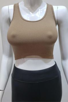 STYLED BY ALX COUTURE MIAMI BOUTIQUE WOMENS CROP TOP MOCHA Mocha Ribbed Crop Top Ribbed Crop Top, Racer Back, Mocha, Crop Top, Spandex, Crop Tops, Women's Top, Fabric, How To Wear