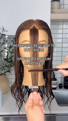 Long Layers Haircut Short Hair, Basic Haircut For Women, How To Trim Long Hair, Hair Layers Ideas, Diy Haircut Layers Medium, How To Cut Face Framing Layers, How To Trim Your Own Hair, How To Cut Layers, How To Cut Layers In Your Own Hair