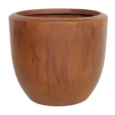 a wooden bowl is shown on a white background