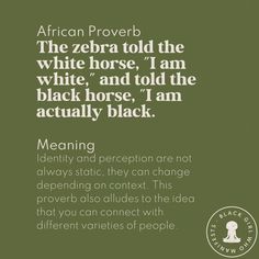 an african prove is written in white on a green background with the words, meaning and description