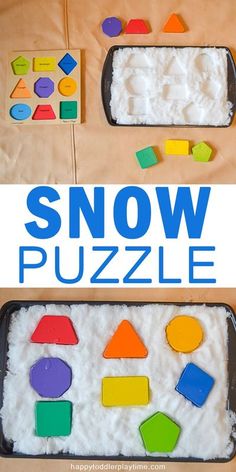 the snow puzzle is made with play dough