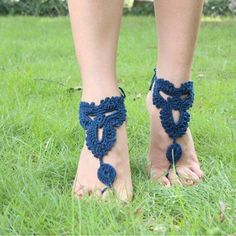 Navy Crochet Barefoot Sandals Or Ring Bracelet. These Can Be Worn With Actual Sandals As An Accessory. I Bought These Brand New On This Platform And Have Never Worn. Wear To Festivals, Pool Parties, Picnics Or Even Over Your Flip Flops. Blue Bohemian Anklets For Party, Blue Beach Anklets, Handmade Blue Anklets For Vacation, Blue Open Toe Barefoot Sandals For Party, Blue Bohemian Ankle Wrap Anklet, Adjustable Blue Anklets For Party, Blue Ankle Wrap Anklets For Festival, Bohemian Blue Barefoot Sandals For Vacation, Blue Bohemian Barefoot Sandals For Vacation