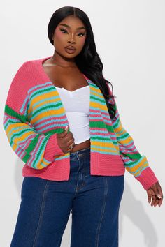 Available In Multi Color. Cardigan Sweater Long Sleeve Open Front Striped Print Ribbed Hem 100% Acrylic Imported | Selena Striped Cardigan size 1X by Fashion Nova Color Fashion, Long Sweaters Cardigan, Striped Cardigan, Matching Dresses, Colorful Fashion, Stripe Print, Cardigan Sweater, Long Sleeve Sweater, Clothes For Sale