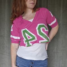 Y2k Nwt Cropped Pink Jersey Tee With Tank Top Retro Y2k/00's Pink Cropped Jersey Style Cotton Tshirt With Attached White Cotton Ribbed Tank Top. Tank Top Could Easily Be Removed If You Wanted To Wear Them Separate. Size Large. See Photos For Measurements. Brand: Derek Heart Brand New With Tags. All Reasonable Offers Accepted! Create A Bundle To Get The Best Price. Curated Style Bundles & Mystery Boxes Available Upon Request! Message Me With Any Questions! Retro Stretch Pink Top, Pink Stretch Retro Top, Pink Retro Stretch Top, Retro Pink V-neck Top, Pink Retro V-neck Tops, Pink Retro Top With Relaxed Fit, Retro Pink Relaxed Fit Top, Pink Retro Relaxed Fit Top, Y2k Pink V-neck Top