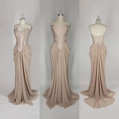 PRE-ORDER Handmade Draped Cream Champagne Nude Sand Chiffon - Etsy Dresses To Make, Gala Dress, Runway Fashion Couture, Backless Evening Dress, Mermaid Wedding Dresses, Birthday Idea, Prom Dress Inspiration, Senior Prom, Pretty Prom Dresses