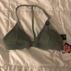 Cotton On Green Bralette. New With Tags, Never Worn. Size Xs Green Triangle Top Bra For Summer, Green Stretch Bra For Summer, Green Triangle Top Bra, Summer Stretch Green Bra, Green Stretch Bra For Spring, Spring Green Stretch Bra, Green Seamless Bra For Spring, Casual Stretch Bra For Beach, Green Bra For Beach