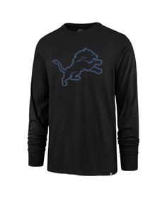 Detroit Lions Men’s 47 Brand Jet Black Shadow Long Sleeve T-Shirt Tee Black Shadow, Jet Black, Long Sleeve T Shirt, Long Sleeve Tshirt Men, Long Sleeve Tshirt