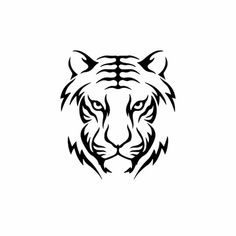 the head of a tiger on a white background