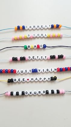 iceeee {tags} #kandi #letterbeads #diybracelets #vibes #beadbracelets #wordbracelets #wordbraceletideas Bracelets Words, Bracelets With Words, Mean Words, Vsco Bracelets, Word Bracelet