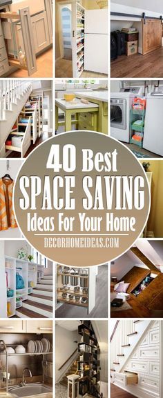 the top ten best space saving ideas for your home in this postcard collage