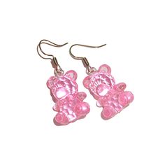 "Pastel Baby Teddy Bear Earrings These measure 2\" long" Nickel-free Pink Earrings For Birthday, Cute Nickel-free Earrings For Birthday, Playful Personalized Pink Earrings, Cute Hypoallergenic Earrings For Birthday, Silver Hypoallergenic Kawaii Earrings, Hypoallergenic Silver Kawaii Earrings, Pink Jewelry With Matching Earrings For Birthday, Kawaii Dangle Earrings For Birthday, Kawaii Hypoallergenic Jewelry For Birthdays