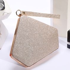 Wristlet Bag, Metallic Shimmer Evening Wedding Bridal Handbags, Rose Gold Bridesmaid Purses, Clutch Bags Rose Gold Clutch For Evening, Rose Gold Clutch Bag For Evening, Rectangular Rose Gold Evening Bag, Glamorous Rose Gold Rectangular Evening Bag, Rose Gold Glamorous Party Bag, Glamorous Rose Gold Party Bag, Glamorous Rose Gold Party Bags, Glamorous Rose Gold Party Clutch, Glamorous Rose Gold Clutch For Party