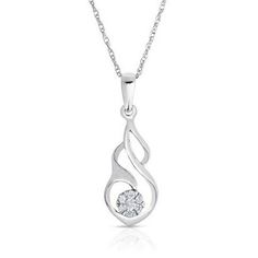 Like a precious seashell made of silver, this diamond fashion pendant surrounds a center accent made of 1/20 ct. t.w. of gems. A matching rope chain with a spring ring closure is included. Size: one size.  Gender: unisex.  Age Group: adult. Womens Diamond Necklace, Journey Pendant, Walmart Jewelry, Sterling Silver Heart Pendant, Pewter Pendant, Fashion Pendant, Silver Heart Pendant, Cz Pendant, Birthstone Pendant