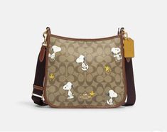 Coach X Peanuts Snoopy Woodstock Dempsey Signature Bag. Snoopy Purse, Couch Bag, Snoopy Bag, Field Bag, Birkenstock Boston Shearling, Boston Shearling, Peanuts Snoopy Woodstock, Handbag Essentials, Snoopy Woodstock