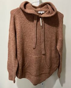 New Madewell Womans Wilmington Hoodie Sweater X-Small Coral Wool Long Oversized. Long Brown Sweater, Brown Sweater, Hoodie Sweater, Sweater Weather, Sweater Hoodie, Sweater Outfits, Madewell, Shoe Accessories, Coral