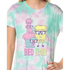 Crafted with care and featuring everyone's sponge from Bikini Bottom this nightgown is designed to keep you comfortable and snug all night long. The cute pajama nightgown features SpongeBob SquarePants, Patrick Star, and Gary the Snail with the words "Bed Hair". The pajama is a soft 100% cotton fabric blend, crafted with soft breathability in mind. These are the best! Green Sleepwear For Sleepover, Summer Sleepwear With Character Print For Loungewear, Sleepover Sleepwear With Graphic Print And Relaxed Fit, Fun Short Sleeve Sleepwear For Pajama Party, Fun Short Sleeve Sleepwear For Sleepover, Fun Graphic Print Sleepwear For Pajama Party, Character Print Summer Sleepwear For Loungewear, Multicolor Character Print Sleepwear For Pajama Party, Green Graphic Print Sleepwear For Loungewear