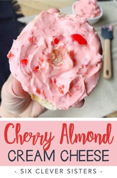 cherry almond cream cheese is an easy and delicious dessert that's ready to be eaten