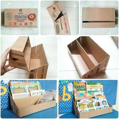 there are many pictures of different boxes that have been opened to show the contents inside