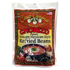 mexican style refried beans - chorizo flavor