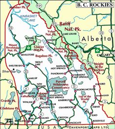 a map of the state of north dakota with major roads and towns in red, green, and blue