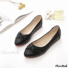 Olivia Mark - Womens Rubber Low-Heel Round Toe Loafer: Casual Sport Shoe with Low Cut and Flat Sole Sport Shoe, Cute Flats, Pu Heels, Casual Sport, Casual Heels, Casual Sport Shoes, High Heel Sandals, Olivia Mark, Active Wear For Women