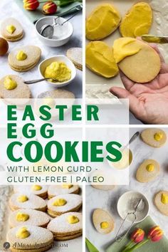 easter egg cookies with lemon curd and gluten - free paleo