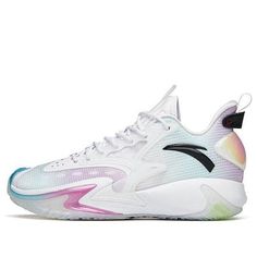 the nike air zoom sneak in white and multi - colored rainbows is on sale