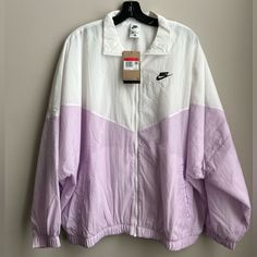 This A Nwt Nike Windrunner Jacket Size L. This Is Brand New And Never Worn. This Retails For $105 So This Is A Steal. Feel Free To Ask Any Questions!! Nike Windrunner Jacket, Nike Windrunner, Windrunner Jacket, Nike White, White Nikes, Color Purple, Nike Women, Jackets & Coats, Jackets For Women