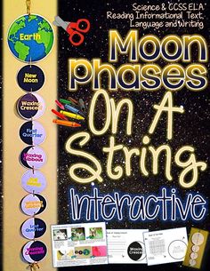 the moon phases on a string interactive book