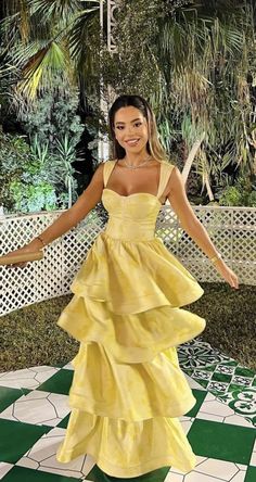 Pretty Yellow Prom Dresses, Pastel Yellow Gown, Graduation Dress Yellow, Embroidered Bridesmaid Dress, Pastel Yellow Dress Formal, Prom Dress 2024 Ideas, Prom Yellow Dress, Prom Dresses Pastel, Pastel Wedding Guest Dress