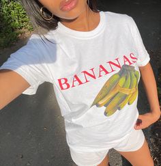 Bananas Graphic Tee, Fruit Shirt, Fruit Shirt, Fruit Shirt, Gift for Her, Vintage Unisex T-Shirt * 100% ring-spun cotton * Fabric weight: 6.1 oz/yd² (206.8 g/m²) * Garment-dyed * Relaxed fit * 7/8″ double-needle topstitched collar * Twill-taped neck and shoulders for extra durability * Double-needle armhole, sleeve, and bottom hems Fruit Shirt, Cool Girl Outfits, Baby Crop Top, Mode Inspo, Dream Clothes, Shirt Price, Charlotte Nc, Halloween Shopping, Cool Girl