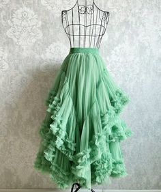 Ruffle Mesh Skirt, Vintage Long Skirts, Elegant Tulle Skirt With Ruffles, Spring Tulle Petticoat With Ruffles, Party Tulle Pleated Maxi Skirt, Prom Ruffled Voluminous Skirt, Ruffled Voluminous Skirt For Prom, Party Pleated Tulle Maxi Skirt, Voluminous Ruffled Skirt For Prom