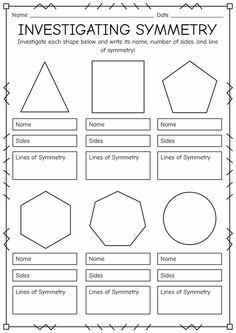 a worksheet for investigating geometric shapes